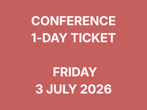 Conference 1-day ticket, Friday 3 July 2026